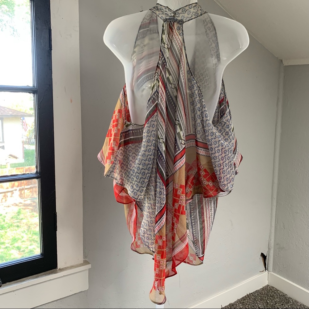 Room Mates Swoop Neck Multi Pattern Blouse | L - Picture 3 of 9